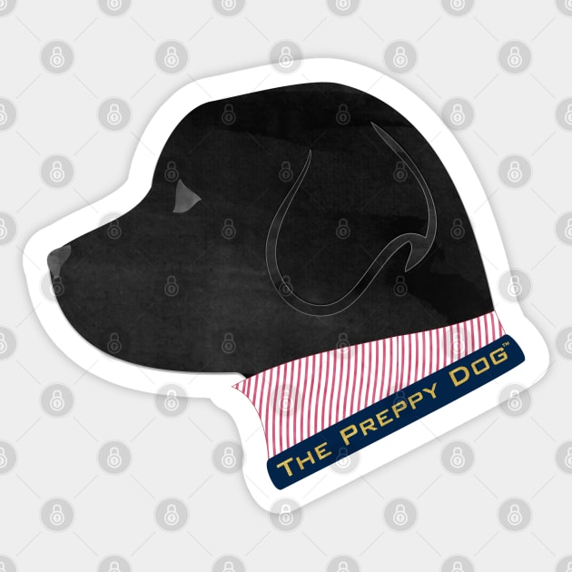 Preppy Black Labrador Retriever Silhouette Sticker by emrdesigns